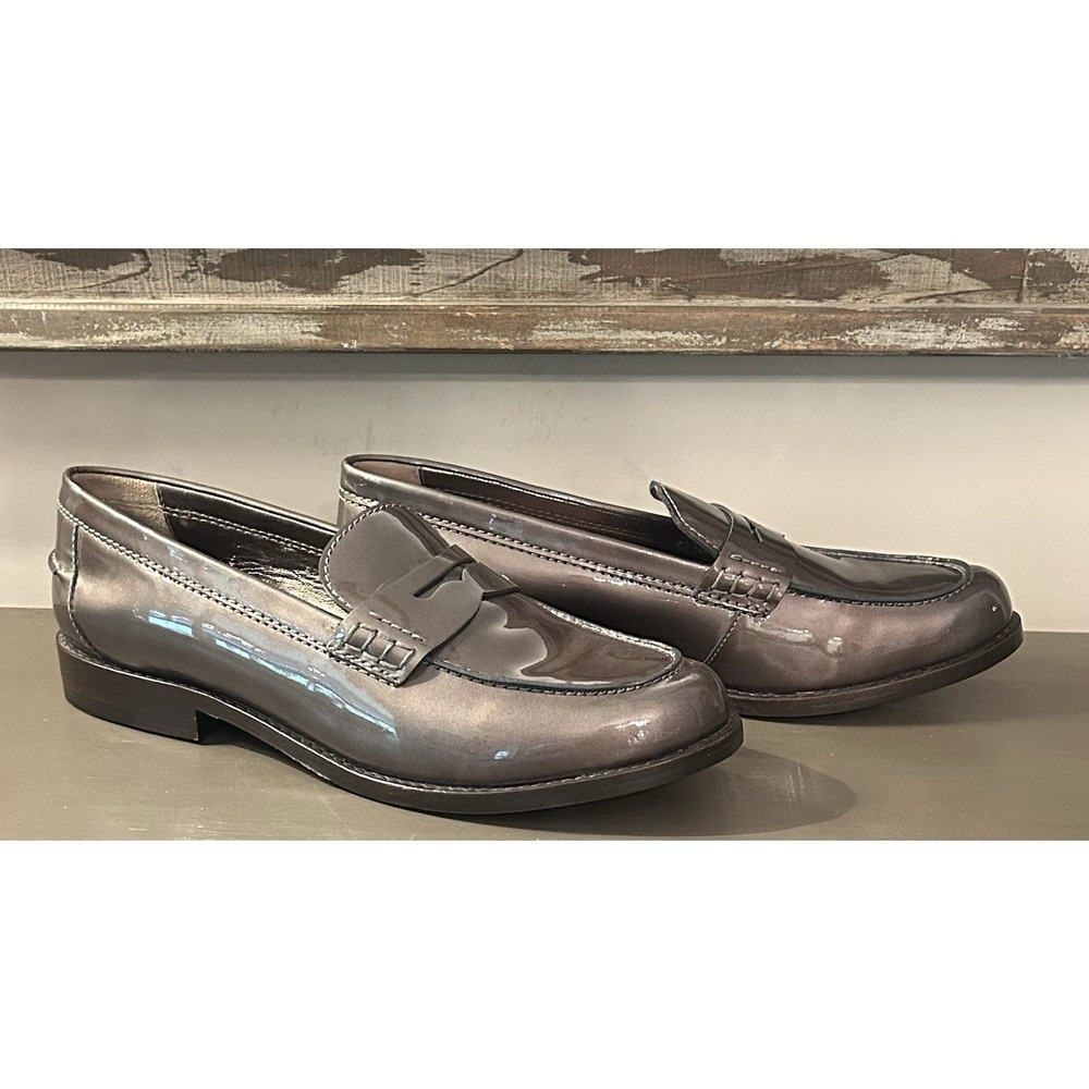 Johnston & Murphy Women's Gillian Patent Leather Penny Loafers, Size 10M Taupe - Picture 2 of 8